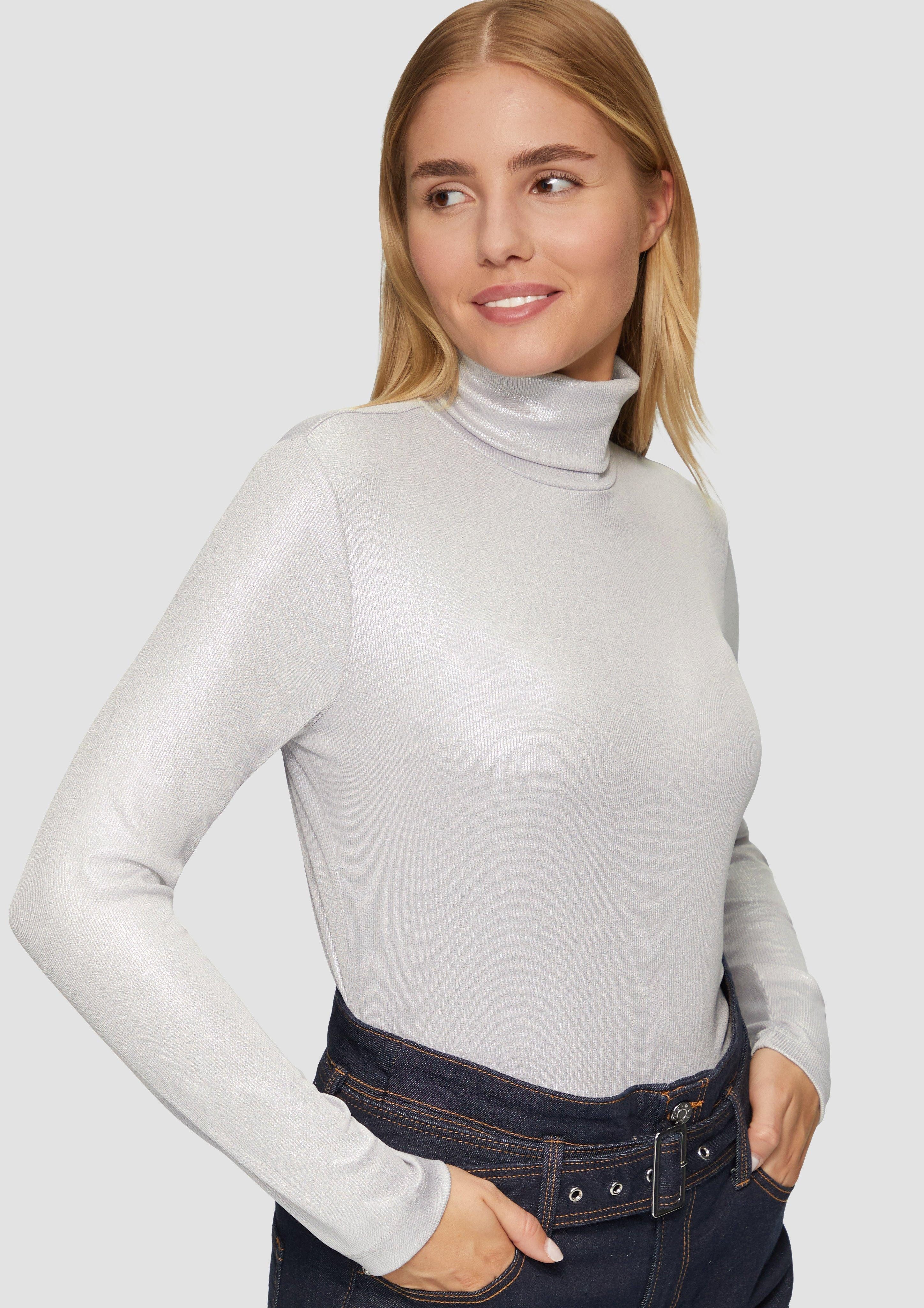 s.Oliver Langarmshirt Langarmshirt mit Silber-Coating im günstig online kaufen