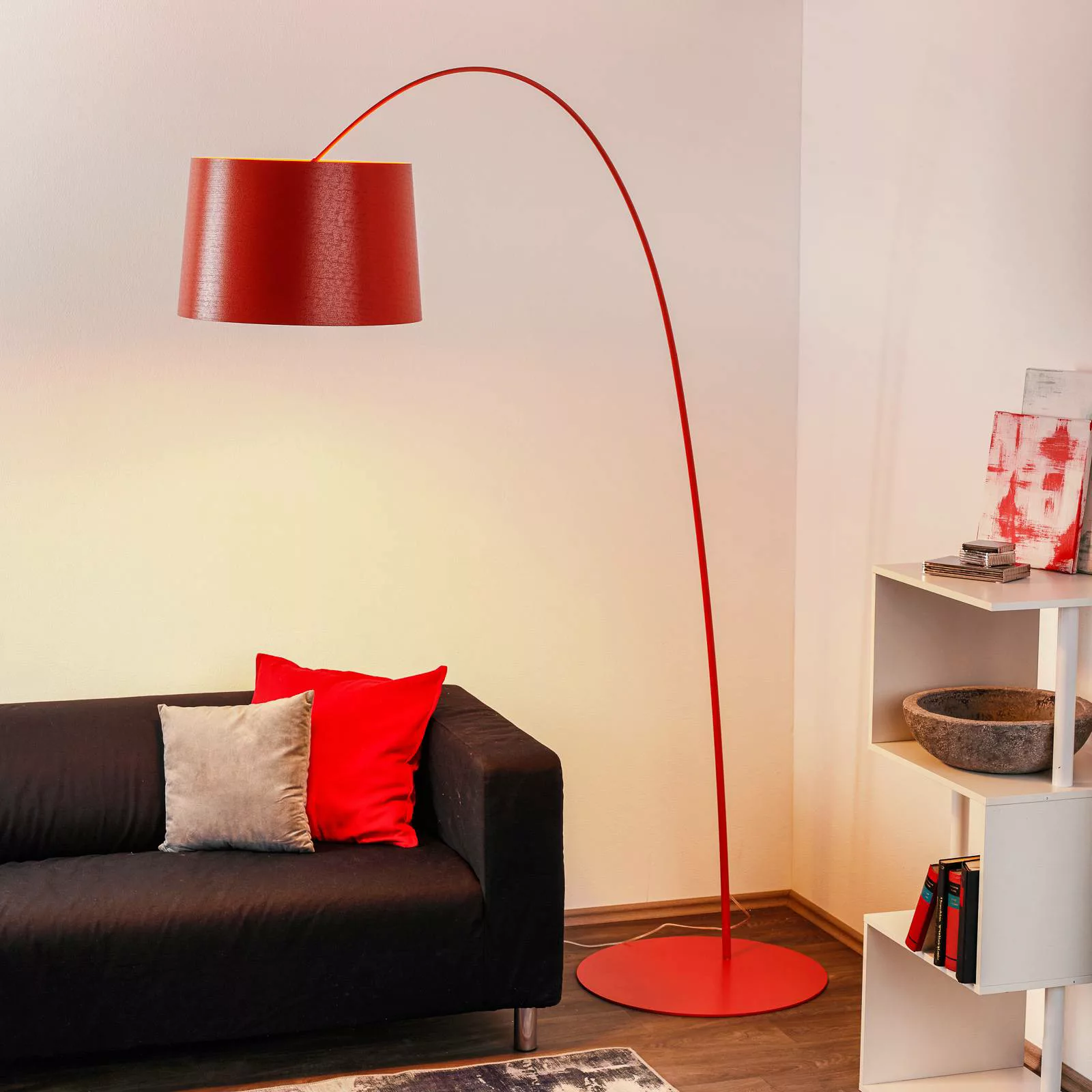 Foscarini Twiggy Bogenleuchte mit Dimmer, purpur günstig online kaufen