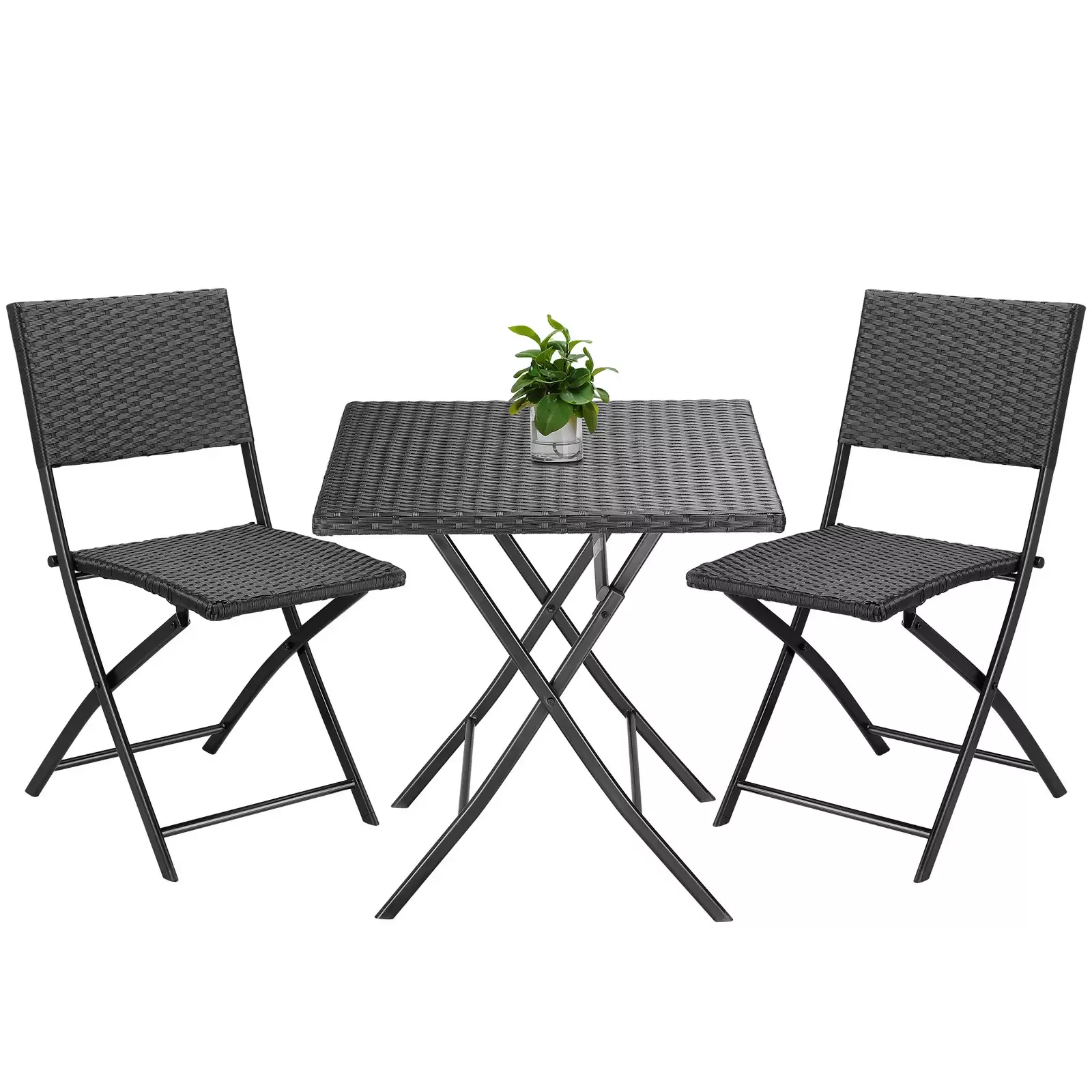 Polyrattan Gartensitzgruppe 3-tlg Schwarz günstig online kaufen