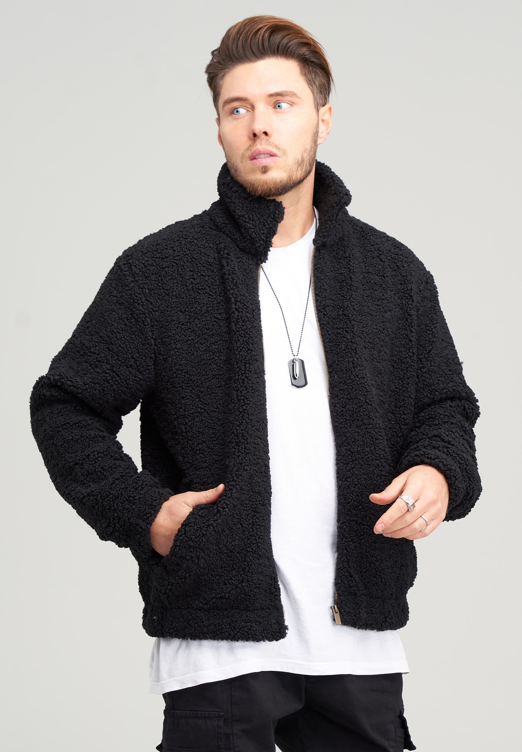 behype Fleecejacke "Bomber", aus weichem Teddyfleece günstig online kaufen