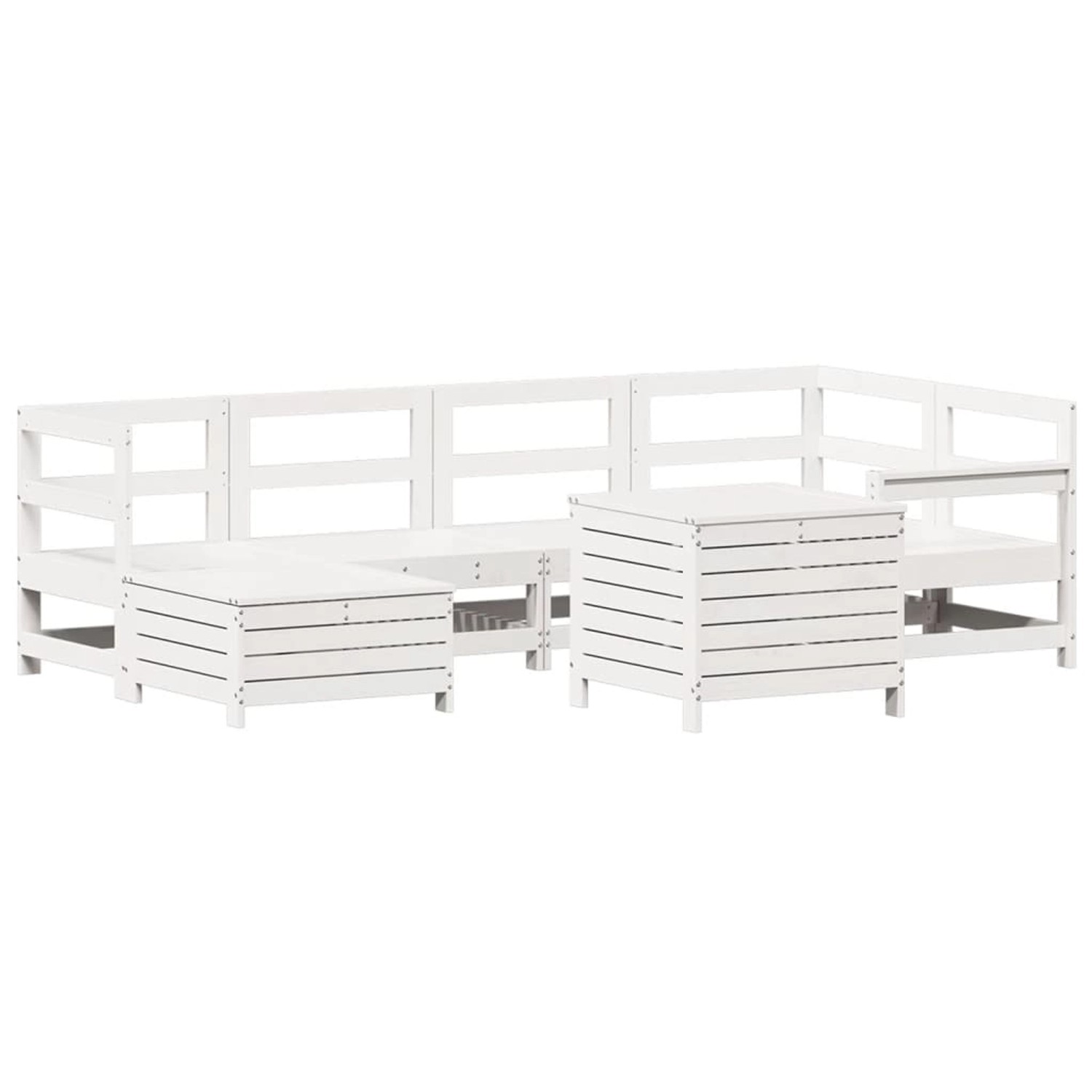 vidaXL 7-Tlg Garten-Sofagarnitur Weiß Massivholz Kiefer 3250973 günstig online kaufen