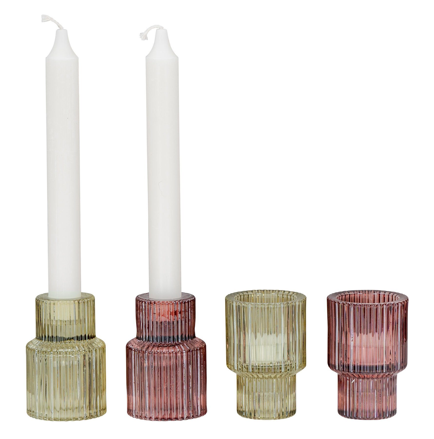 Levandeo® Teelichthalter, 4er Set Kerzenständer Glas günstig online kaufen