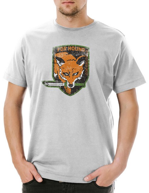 Urban Backwoods Print-Shirt Foxhound Logo Herren T-Shirt Big Boss Metal Fox günstig online kaufen