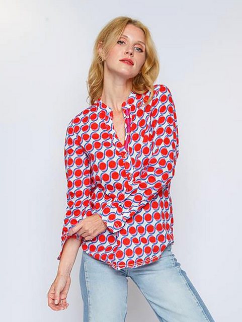Emily Van Den Bergh Schlupfbluse Shirtbluse Red Azur Dots günstig online kaufen
