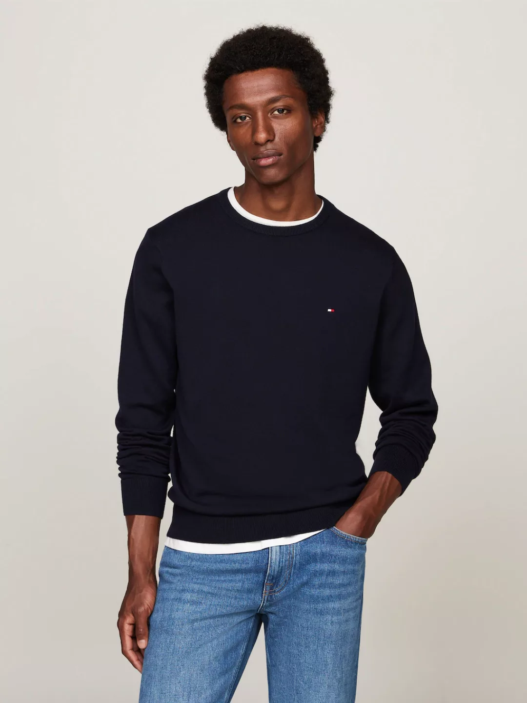 Tommy Hilfiger Rundhalspullover ESSENTIAL COTTON CREW NECK günstig online kaufen