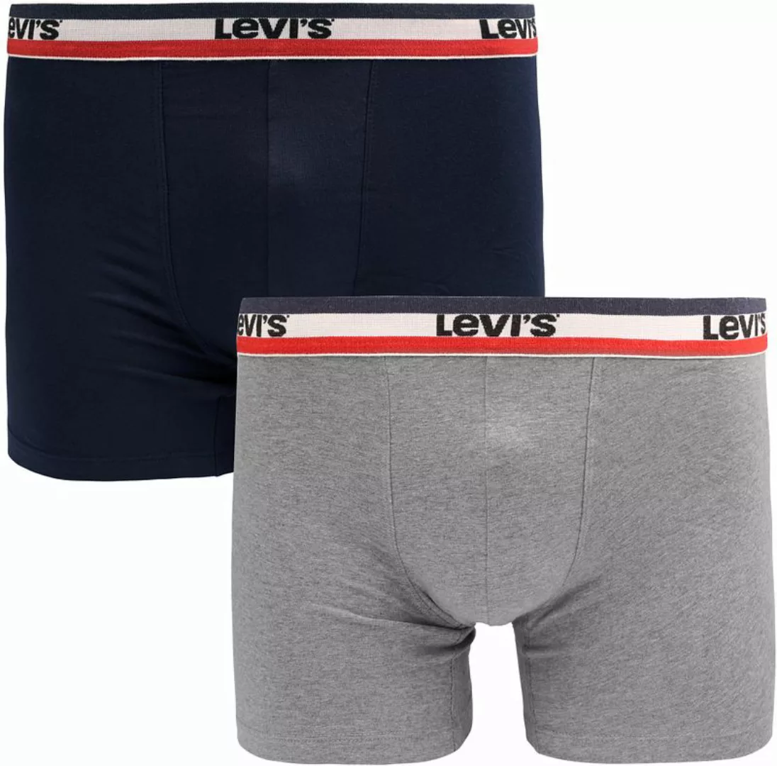 Levi's Brief Boxershorts 2-Pack Navy Grau - Größe M günstig online kaufen