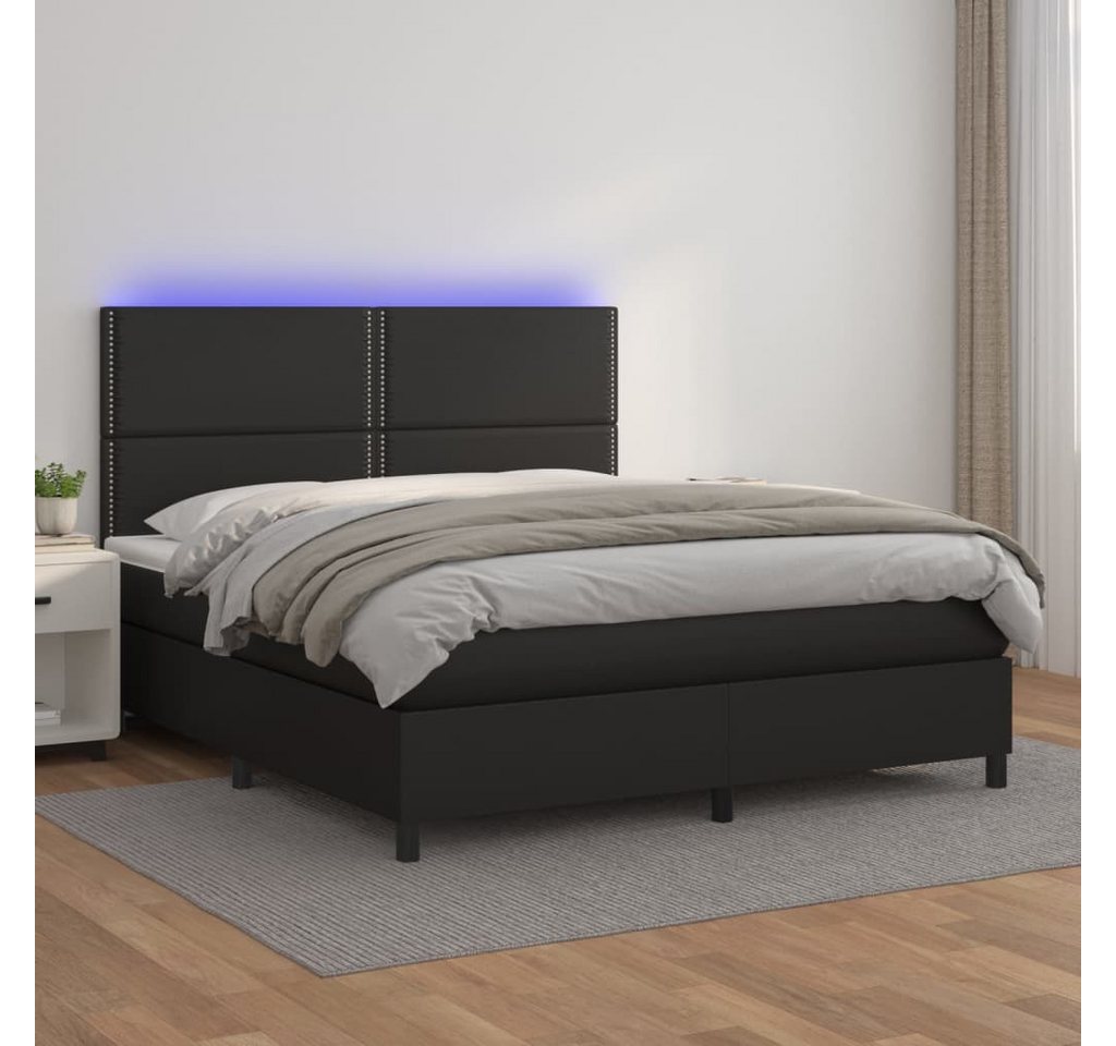 vidaXL Boxspringbett Boxspringbett mit Matratze & LED Kunstleder (180 x 200 günstig online kaufen