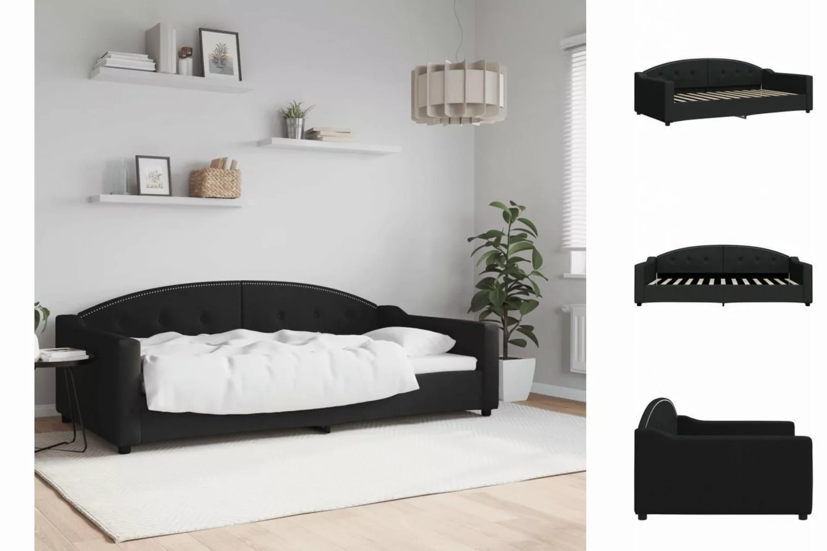 vidaXL Gästebett Tagesbett Schwarz 100x200 cm Stoff Gästebett Schlafsofa Sc günstig online kaufen