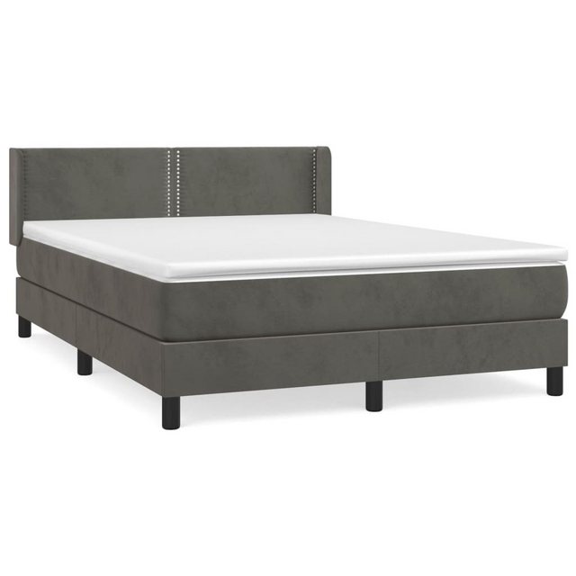 Vidaxl Boxspringbett Mit Matratze Dunkelgrau 140x190 Cm Samt günstig online kaufen