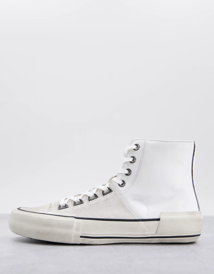 AllSaints – Waylon – Sneaker in gebrochenem Weiß zum Schnüren mit hohem Sch günstig online kaufen