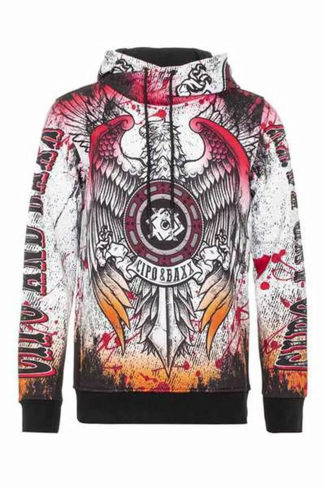 Cipo & Baxx Rundhalspullover "Sweatshirt", (1 tlg.), mit coolem Alloverprin günstig online kaufen