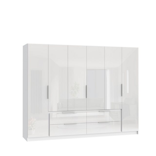 möbelando Kleiderschrank in weiß mit 4 Schubladen und 6 Türen (BxHxT: 269,7 günstig online kaufen