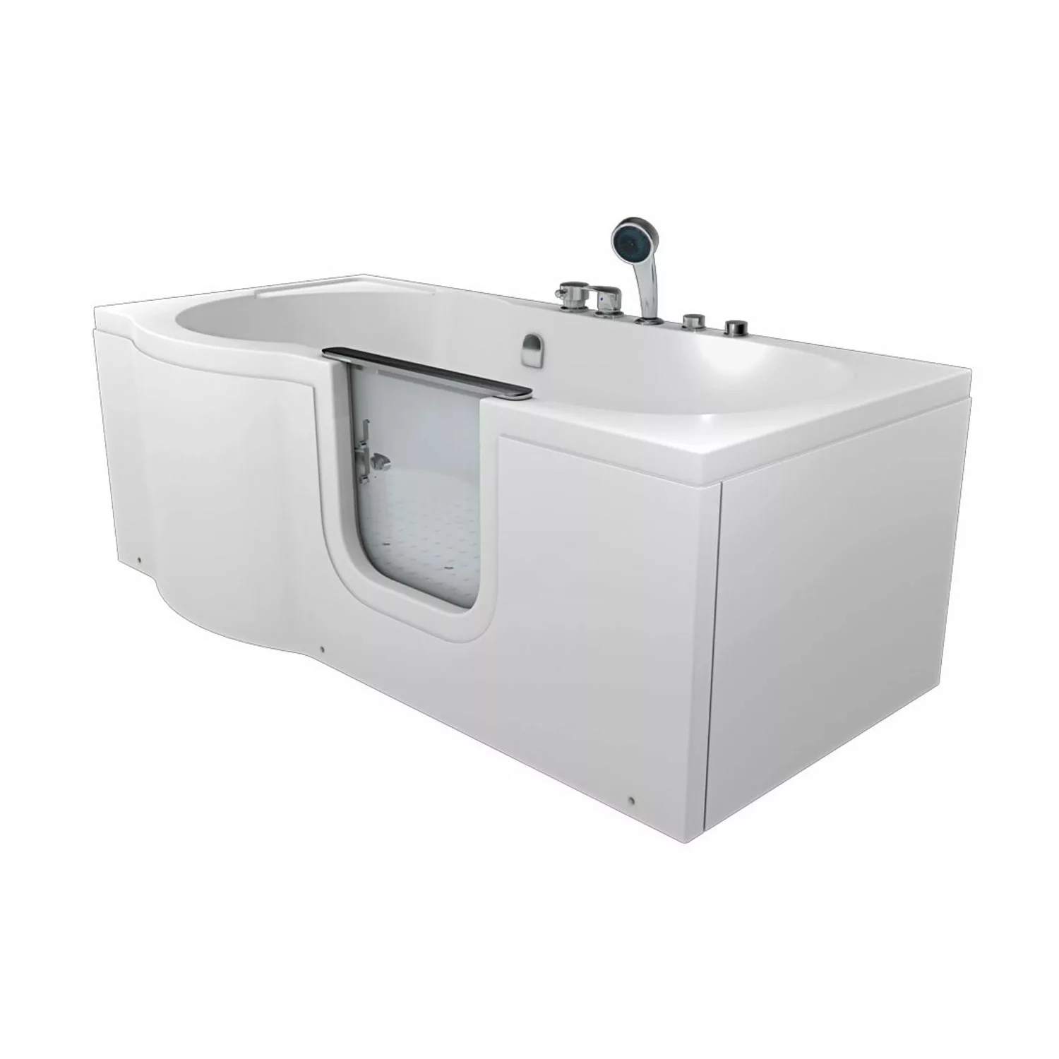 AquaVapore Seniorenwanne mit Tür Whirlpool S12-AIR-R Badewanne 85x170cm günstig online kaufen