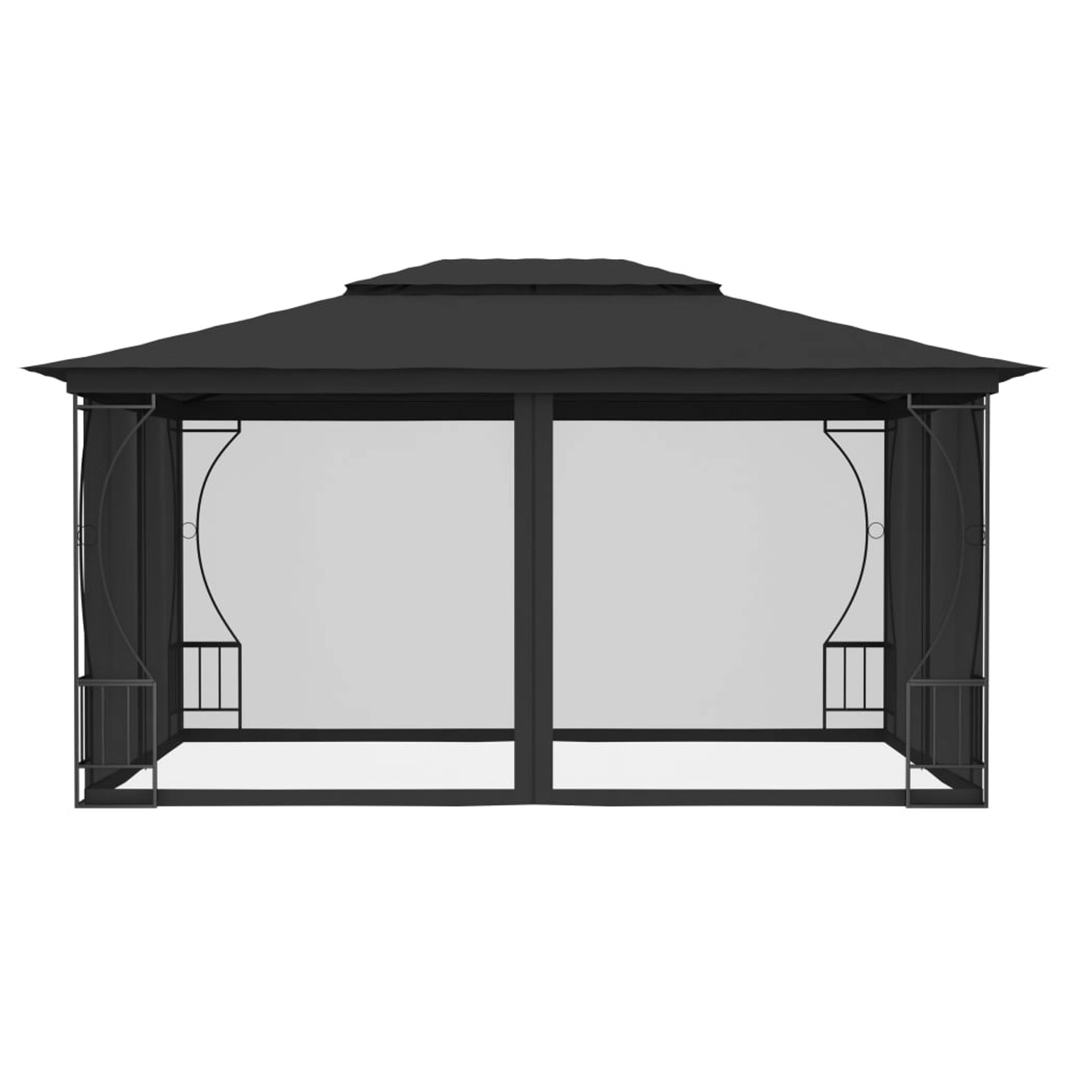 Pavillon Mit Vorhängen 300x400x265 Cm Anthrazit günstig online kaufen