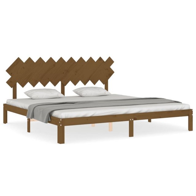 vidaXL Bett Massivholzbett mit Kopfteil Honigbraun 200x200 cm günstig online kaufen