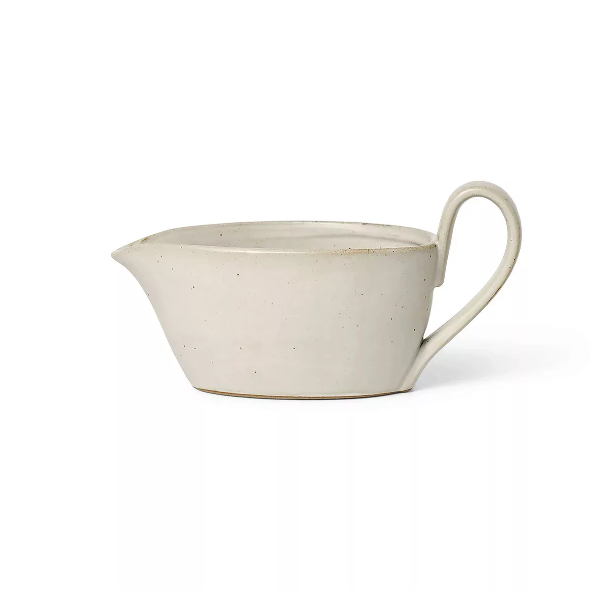 Milchtopf Flow keramik weiß / H 10 cm - 30 cl - Ferm Living - Weiß günstig online kaufen