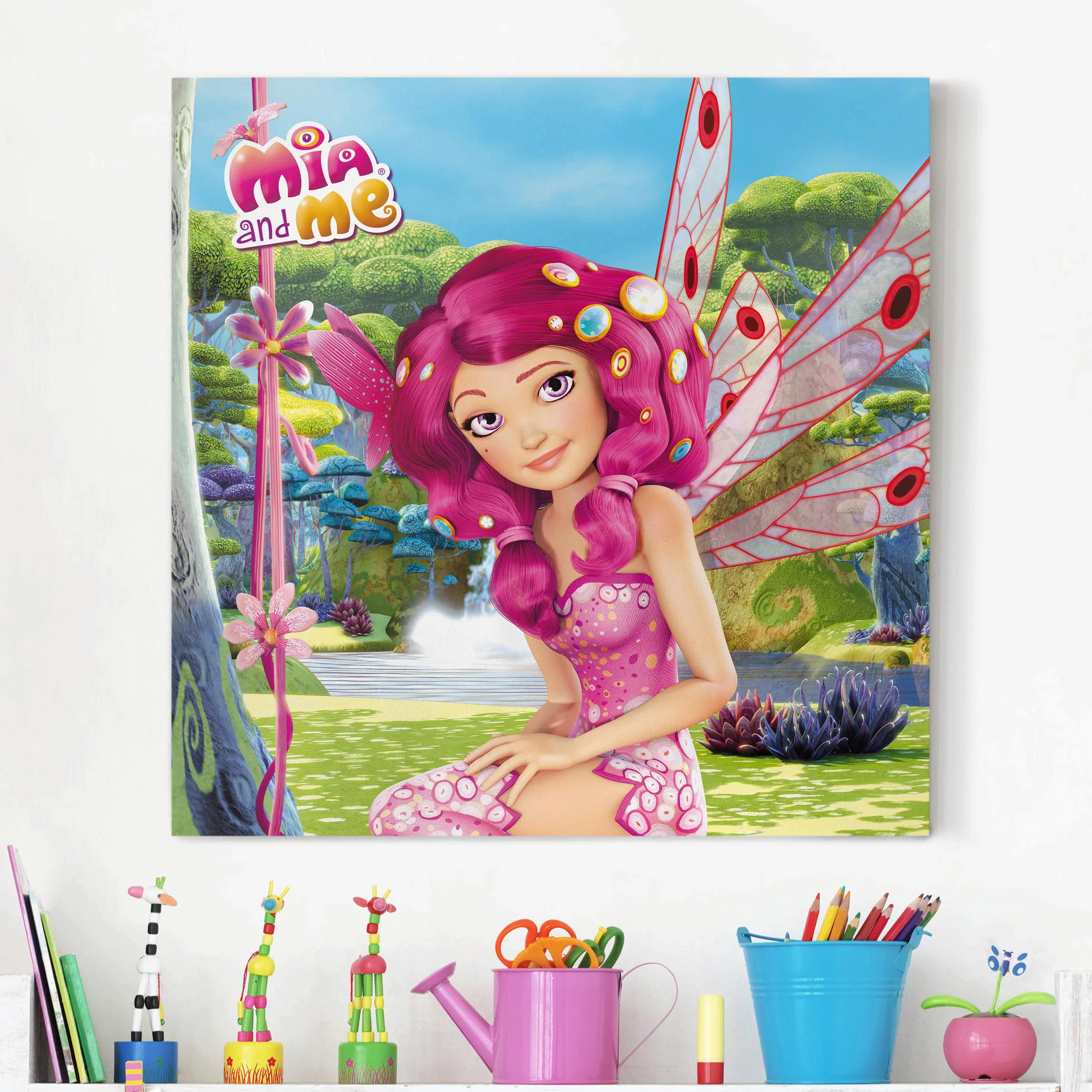 Leinwandbild Kinderzimmer - Quadrat Mia and me - Mias Paradies günstig online kaufen