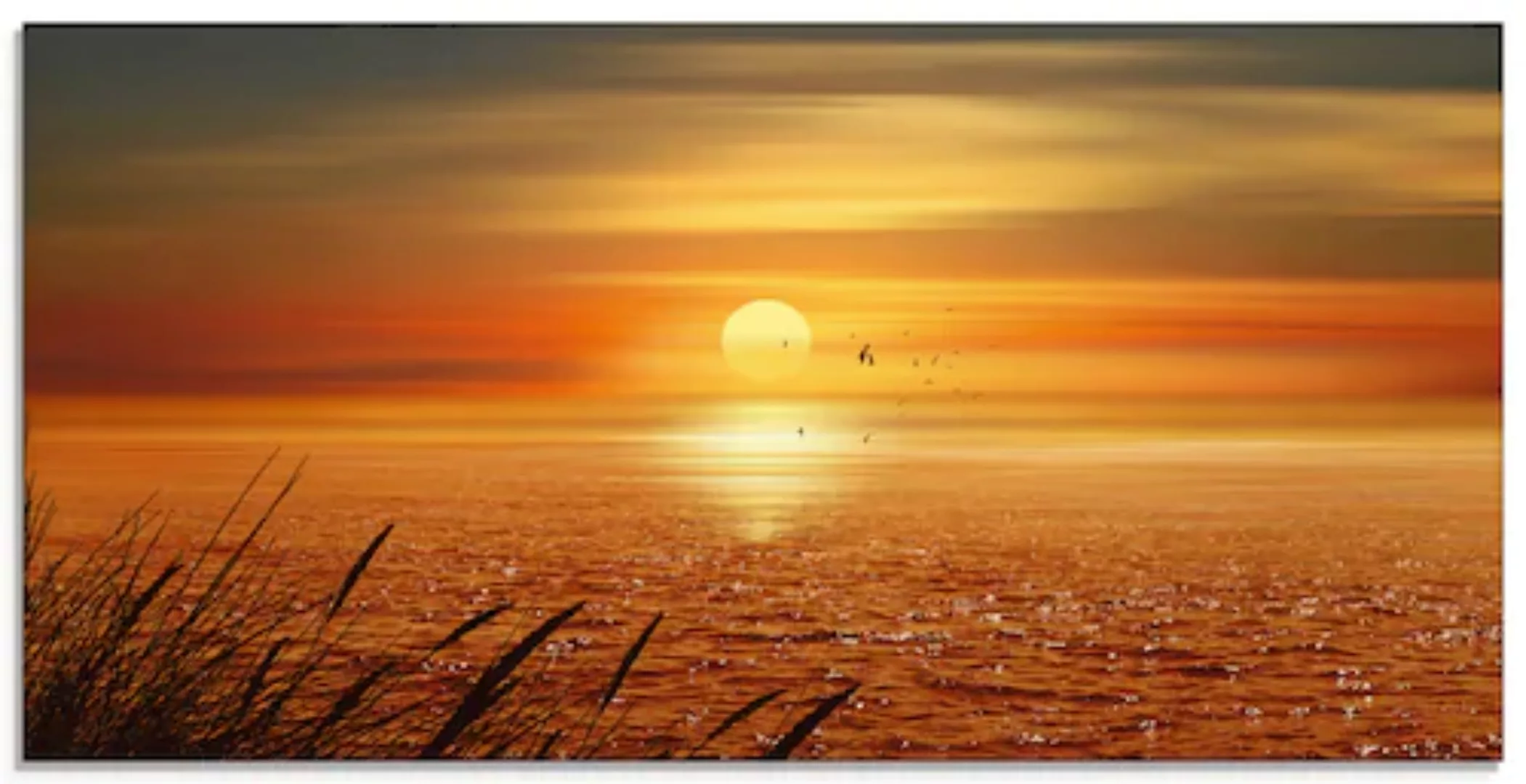 Artland Glasbild "Sonnenuntergang über dem Meer", Sonnenaufgang & -untergan günstig online kaufen