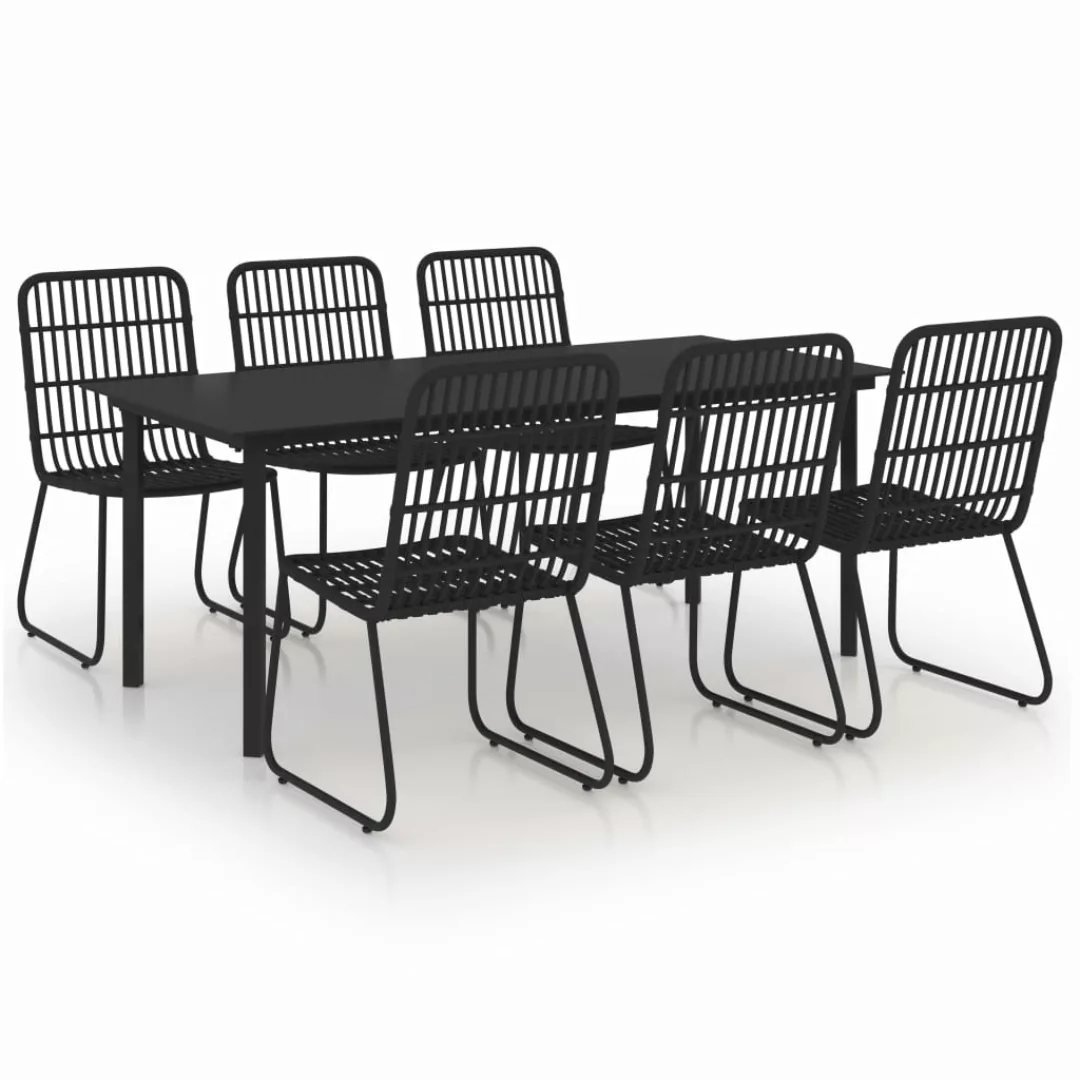 7-tlg. Garten-essgruppe Poly Rattan Und Glas günstig online kaufen