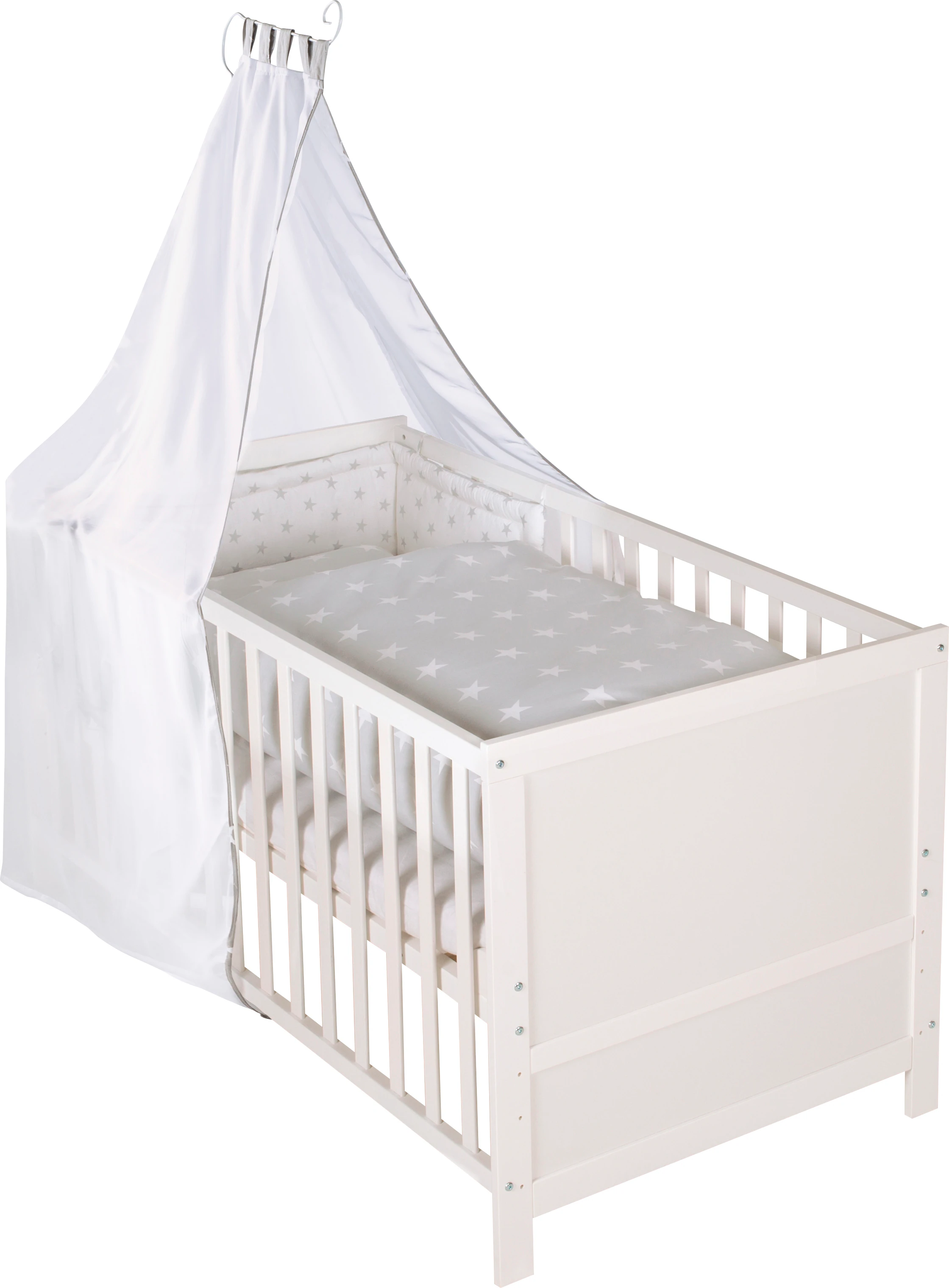 roba Komplettbett "Kinderbettset, Sterne grau, 70x140 cm", (5 tlg.), mit La günstig online kaufen