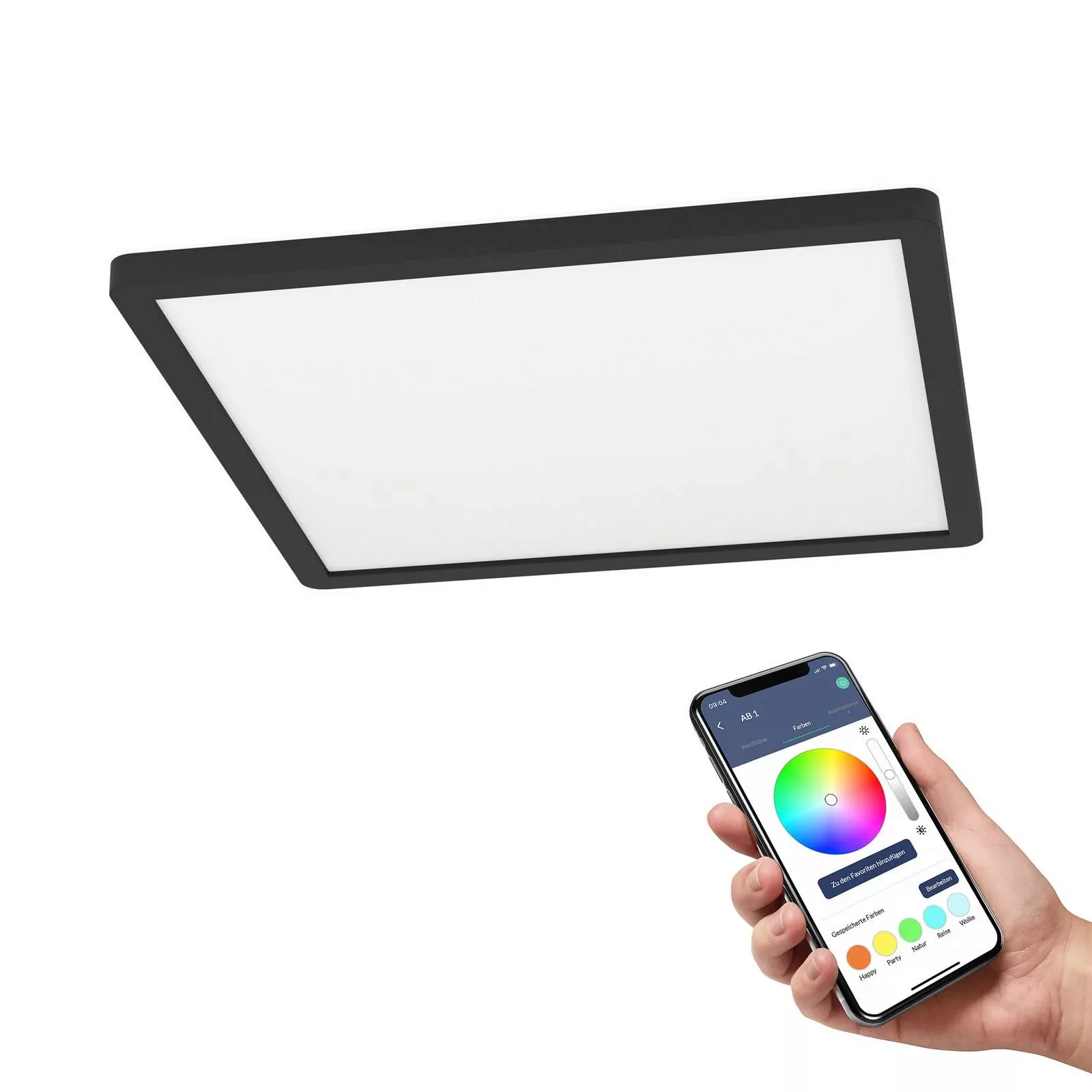 EGLO connect LED-Deckenlampe Rovito-Z, schwarz, 29 x 29 cm günstig online kaufen