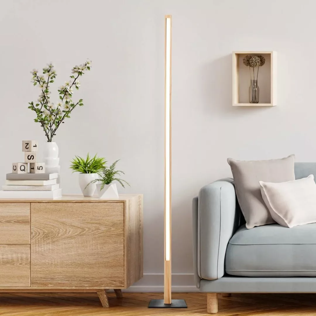 Brilliant LED Stehlampe »Arion«, aus Holz, 120 cm Höhe, 1400 lm, 3000 K, Me günstig online kaufen