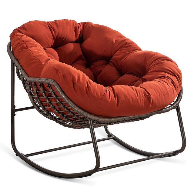 MODFU Sofa Rattan-Schaukelstuhl für Outdoor,Relaxsessel, Rattan-Schaukelstu günstig online kaufen