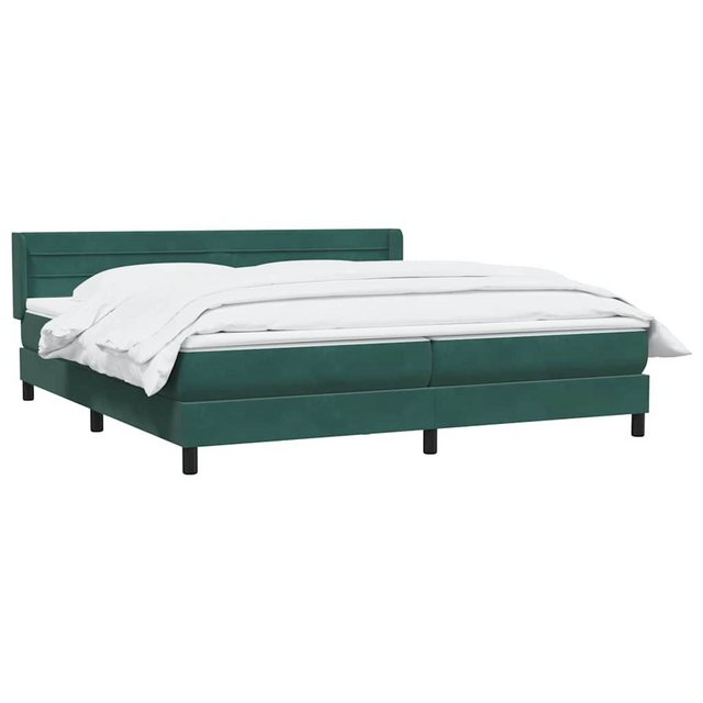 vidaXL Bett Boxspringbett mit Matratze Dunkelgrün 200x210 cm Samt günstig online kaufen