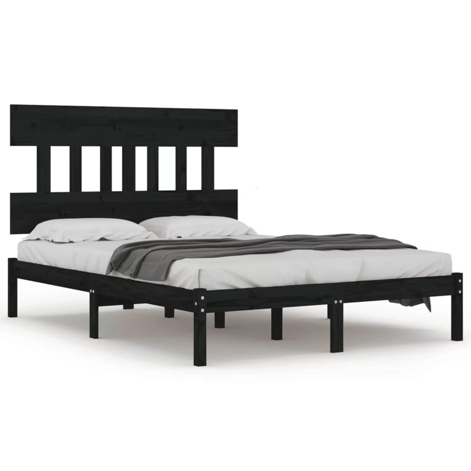 vidaXL Massivholzbett Schwarz 200x200 cm1179473 günstig online kaufen