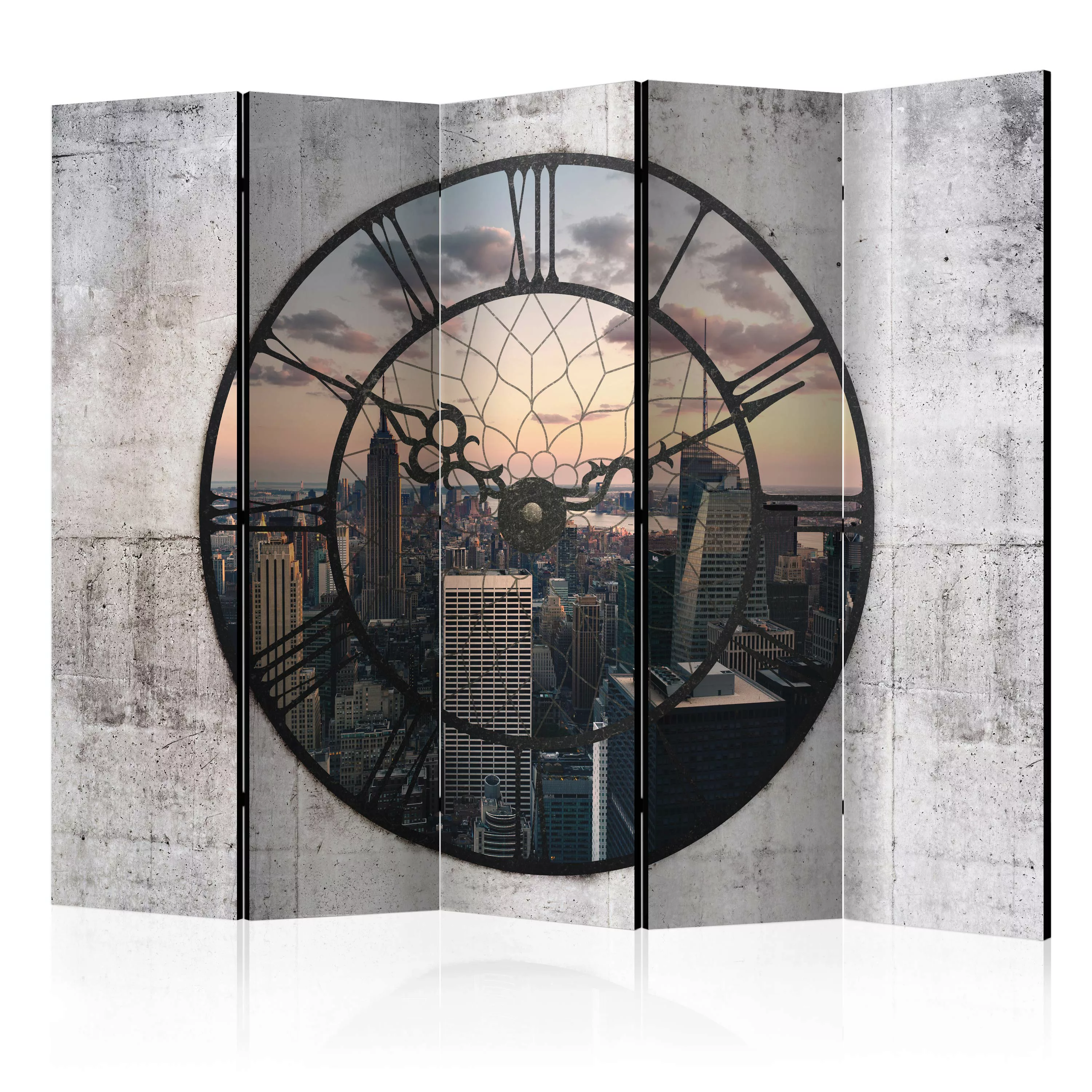 5-teiliges Paravent - Nyc Time Zone Ii [room Dividers] günstig online kaufen