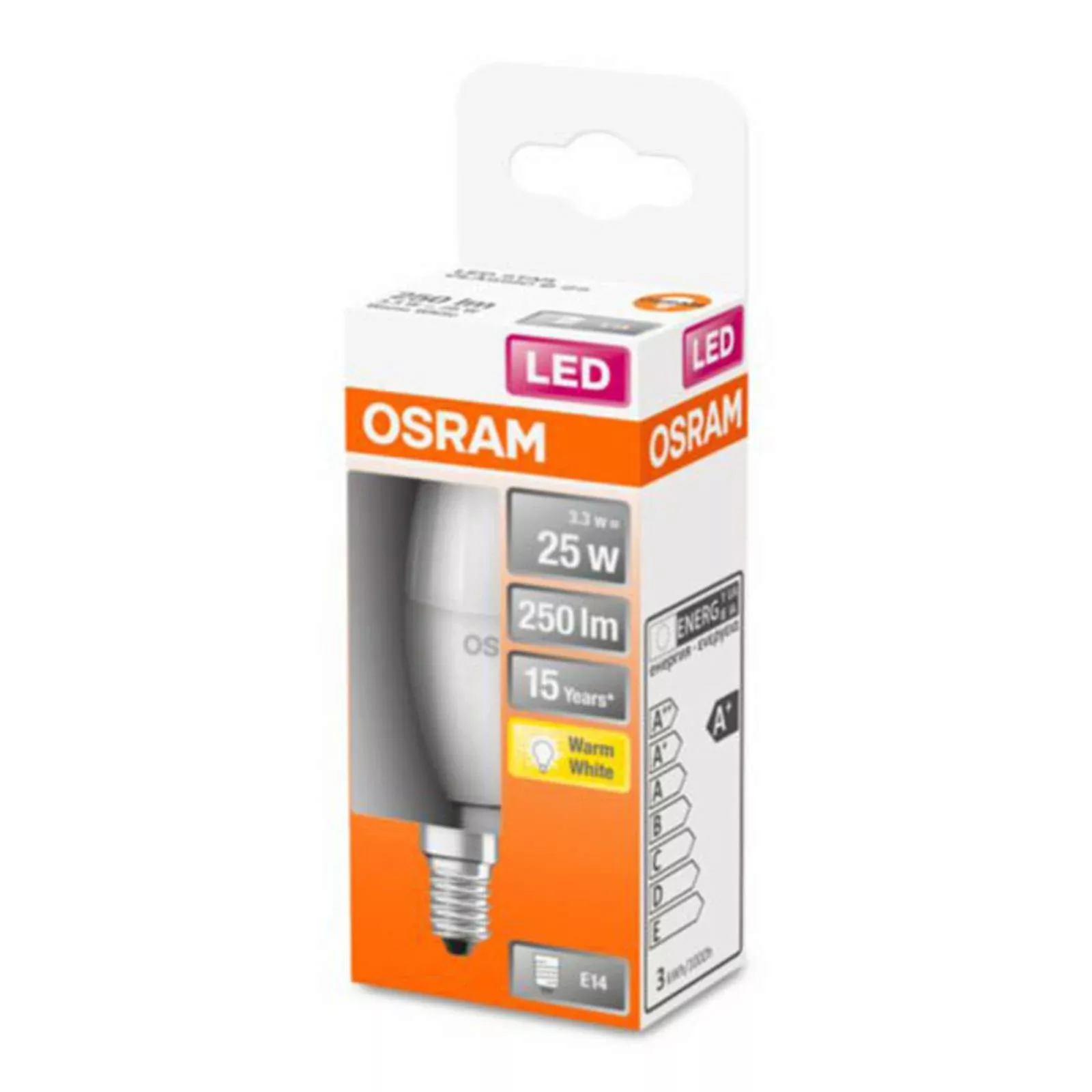 OSRAM Classic B LED-Lampe E14 3,3W 2.700K matt günstig online kaufen