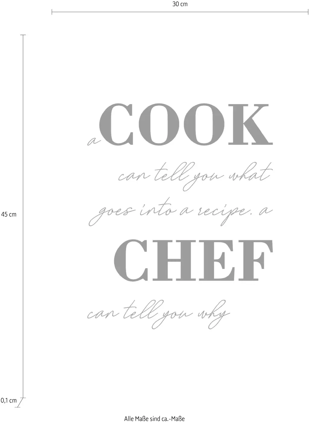 queence Wanddekoobjekt "COOK CHEF", Stahlschild, Blechschild, Spruch, Witzi günstig online kaufen