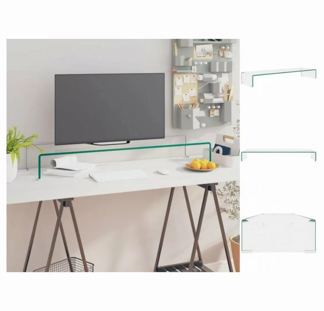 vidaXL TV-Schrank TV-Tisch Bildschirmerhöhung Glas Transparent 100x30x13 cm günstig online kaufen