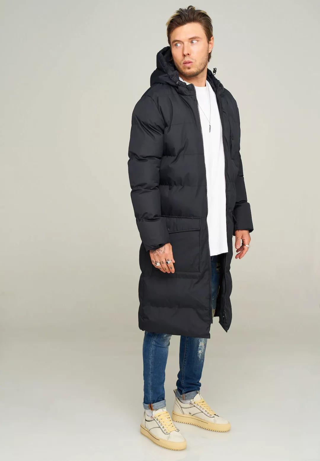 behype Parka "LONGLINE PUFFER PARKA", mit Kapuze günstig online kaufen