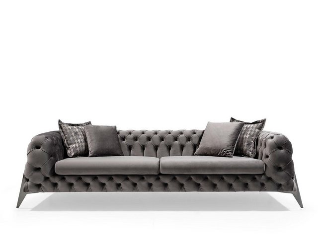 Xlmoebel Sofa Luxuriöses Viersitzer-Sofa in Grau vom Designer - Polstermöbe günstig online kaufen