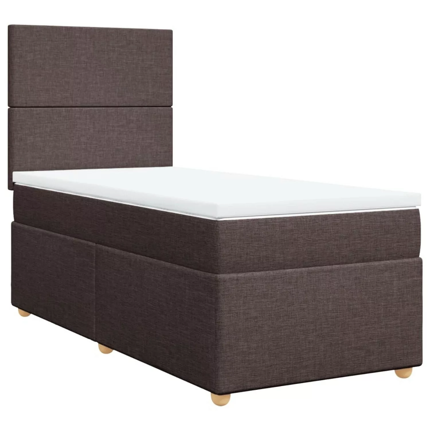 vidaXL Boxspringbett mit Matratze Dunkelbraun 90x190 cm Stoff2101705 günstig online kaufen