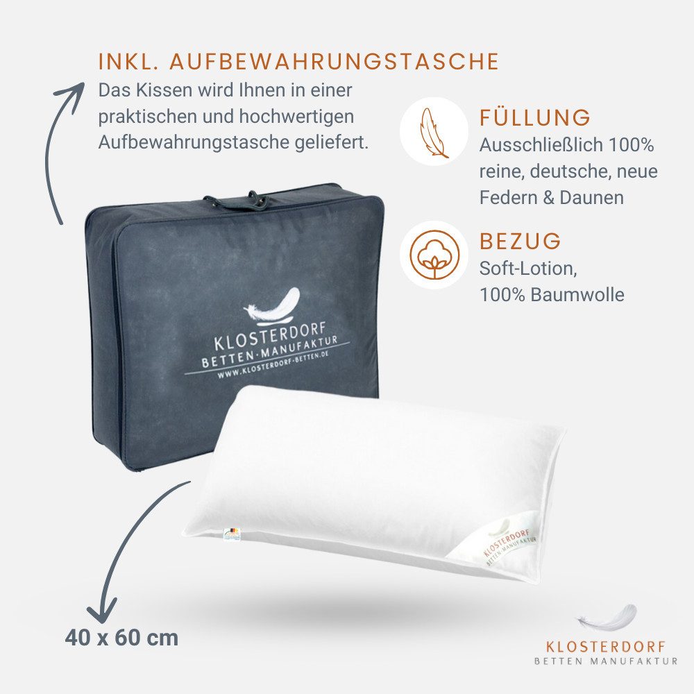 Klosterdorf Betten-Manufaktur Daunenkissen Premium Kopfkissen - günstig online kaufen