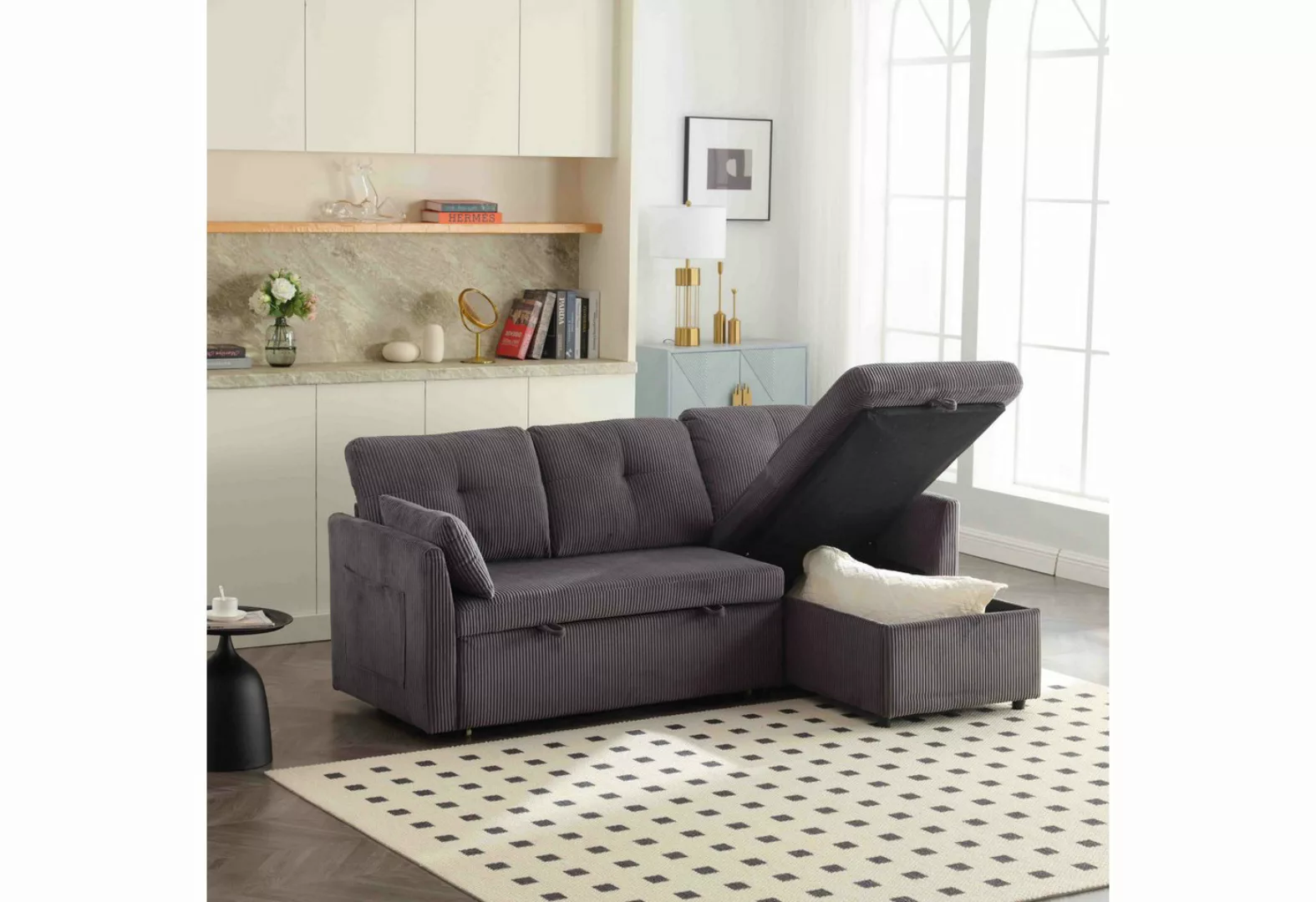 REDOM Sofa L-förmiges modulares Sofa, Modulares Ecksofa, mit umkehrbarer Ch günstig online kaufen