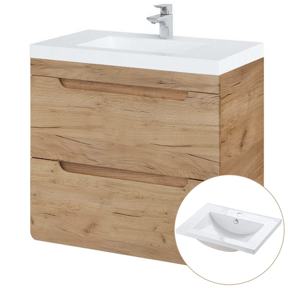 Lomadox Waschtisch LUTON-56-CRAFT, 61 cm Wotan günstig online kaufen