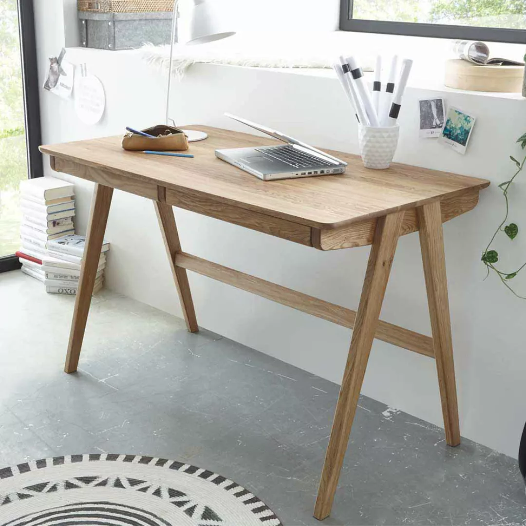 Schreibtisch aus Eiche Massivholz 120 cm günstig online kaufen