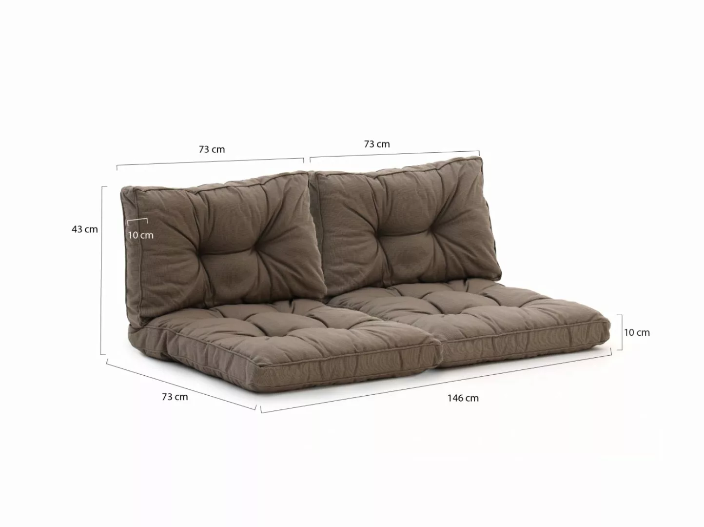 Madison Florance Loungekissen Set Sitz ca. 73x73 cm Rücken ca. 73x43 cm 4-t günstig online kaufen