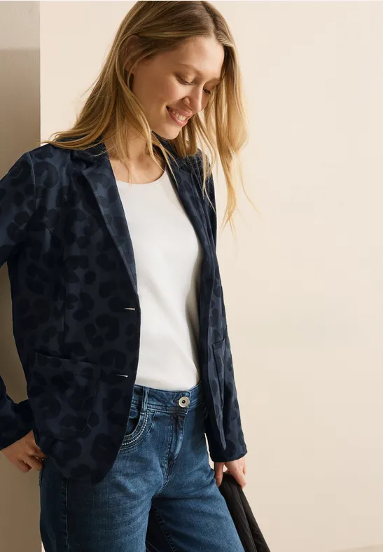 Blazer mit Leo-Struktur günstig online kaufen