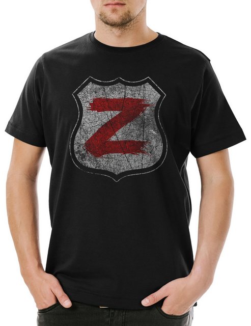 Urban Backwoods Print-Shirt Z Shield Herren T-Shirt Zombie Sign Logo Symbol günstig online kaufen