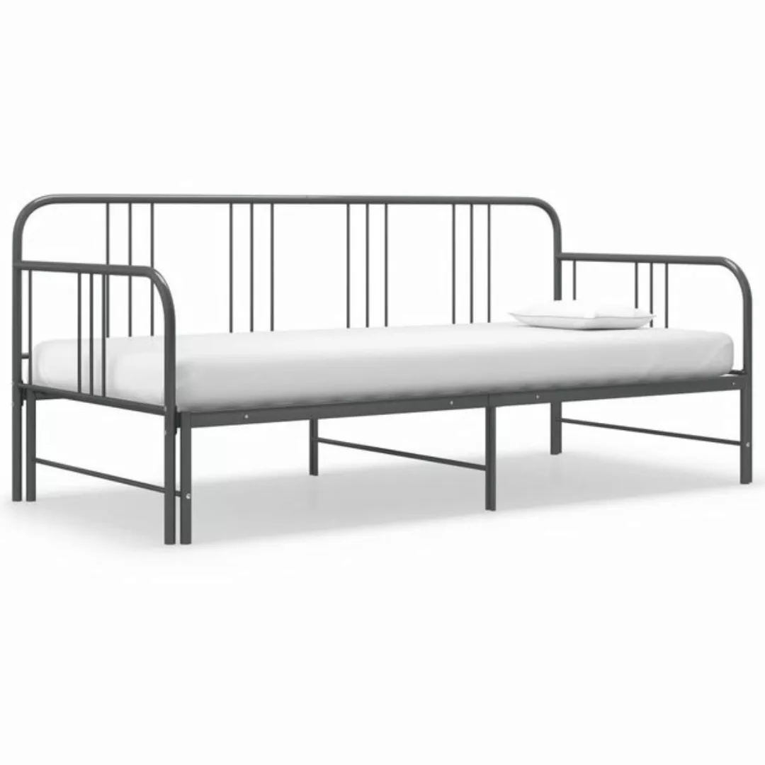 furnicato Bett Ausziehsofa Bettgestell Grau Metall 90x200 cm günstig online kaufen