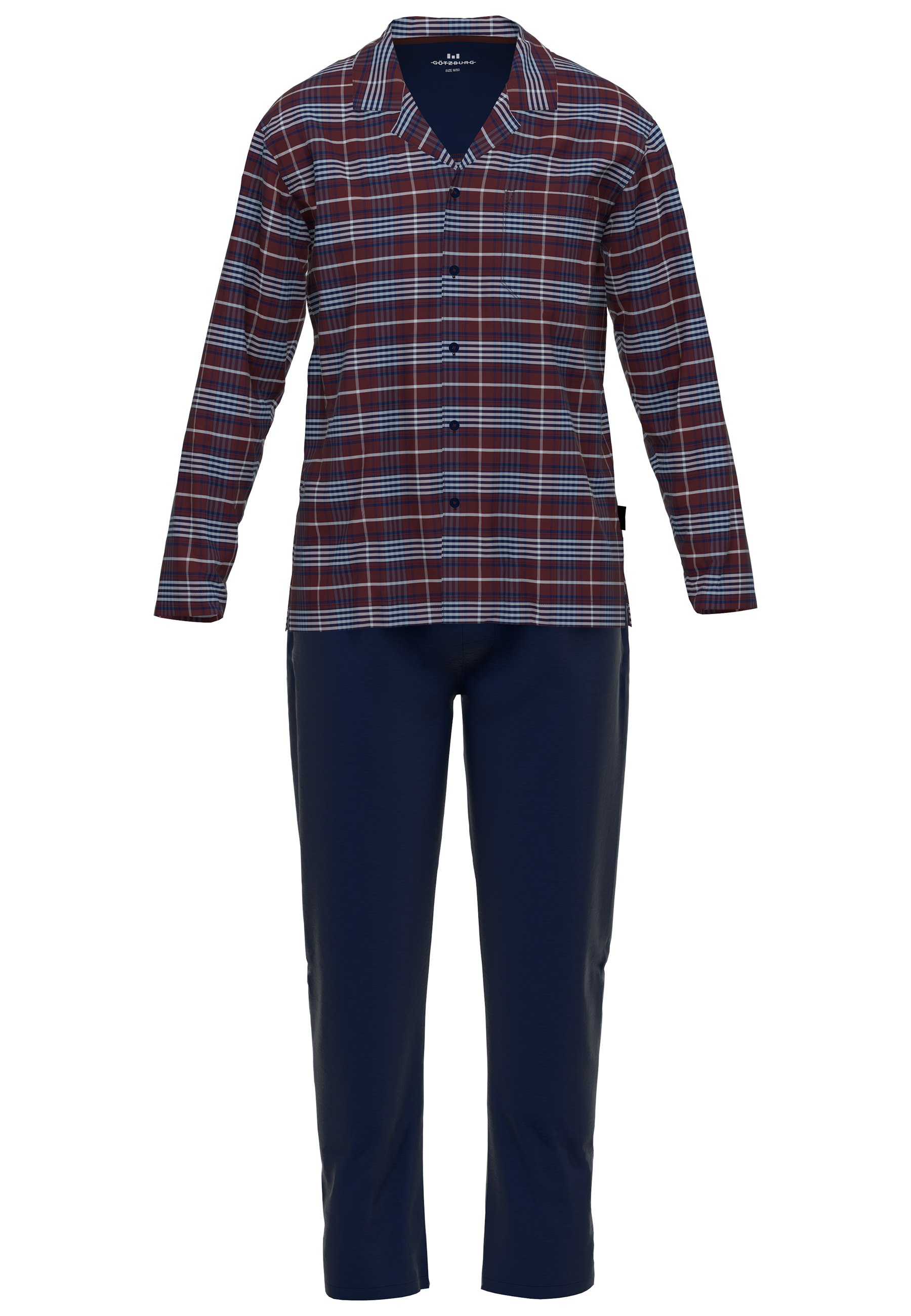 GÖTZBURG Pyjama "Zartbitter", (2 tlg.), Langarm, lange Hose, V-Ausschnitt, günstig online kaufen