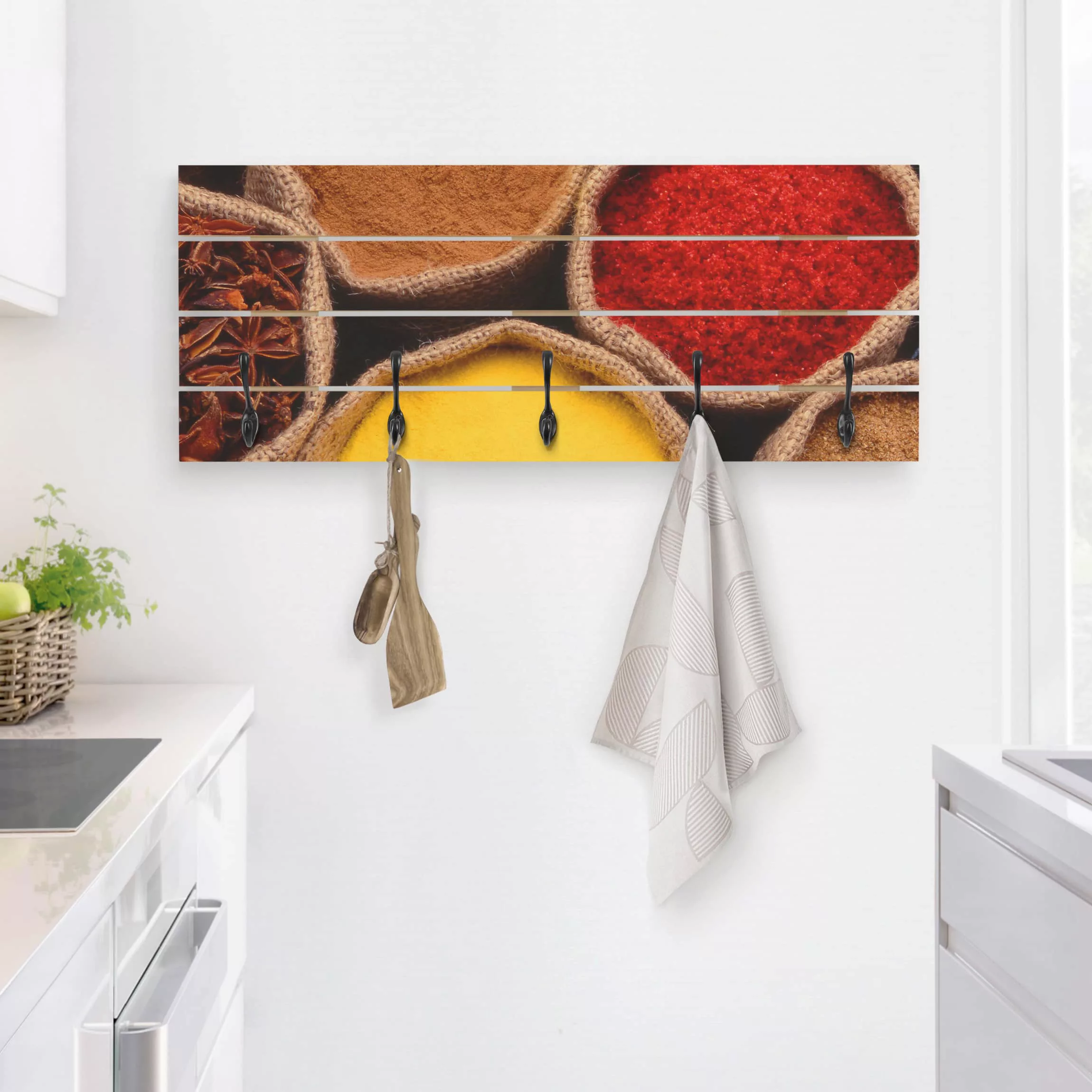 Wandgarderobe Holzpalette Küche Colourful Spices günstig online kaufen