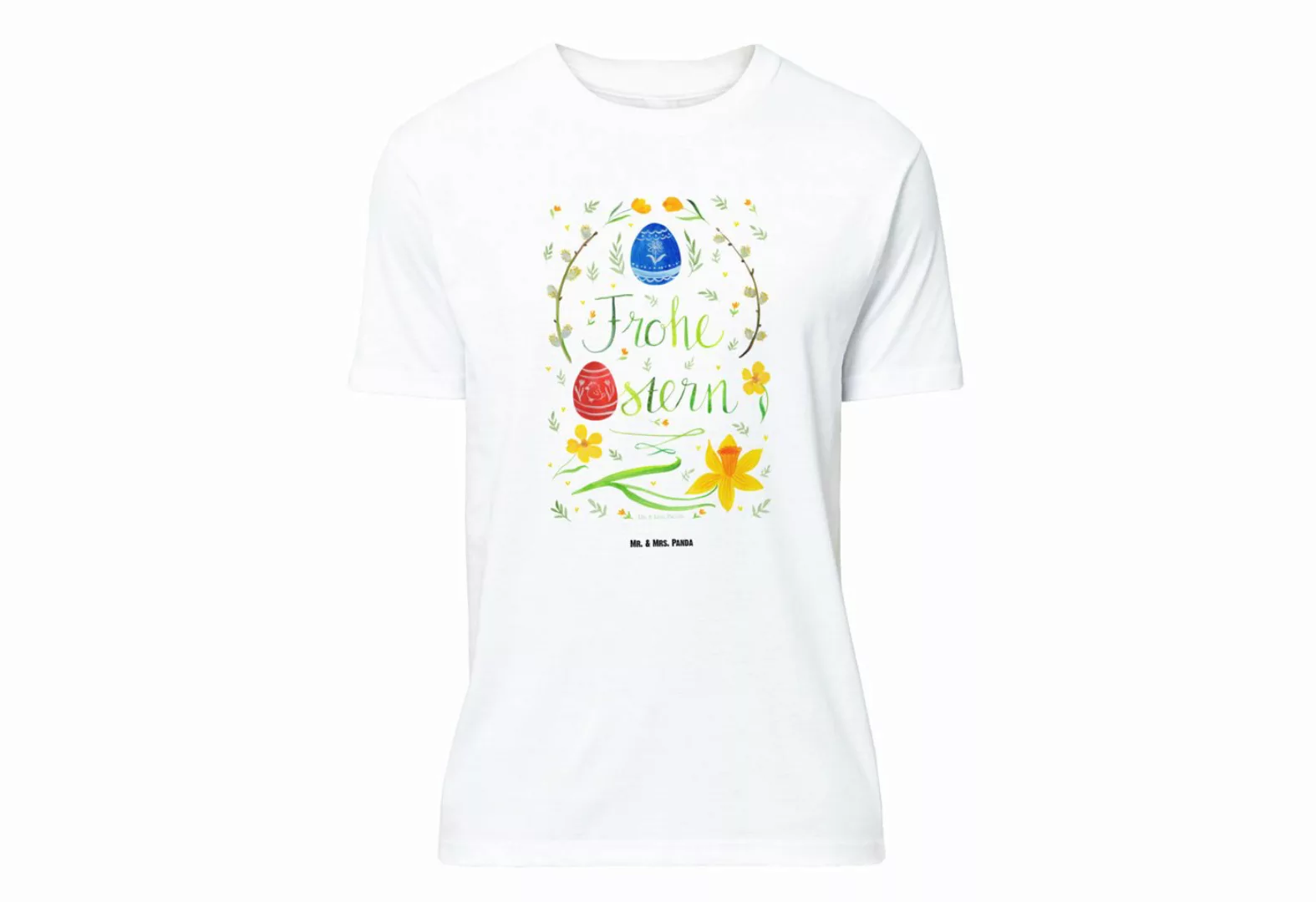 Mr. & Mrs. Panda T-Shirt Frohe Ostern - Weiß - Geschenk, Osterblume, Osterg günstig online kaufen