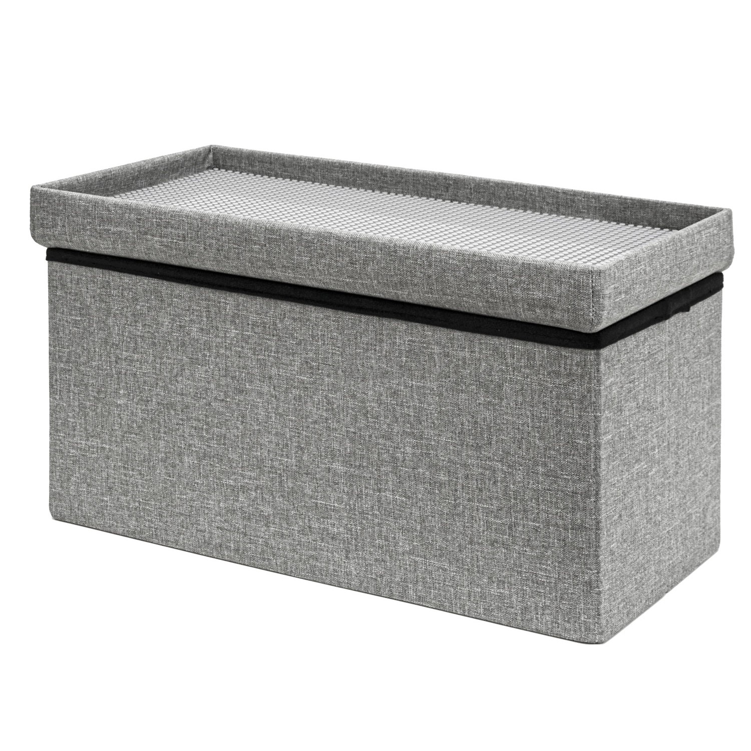 DuneDesign Kinder Sitzbank mit Bauplatte 53 x 27 x 30 cm Grau günstig online kaufen