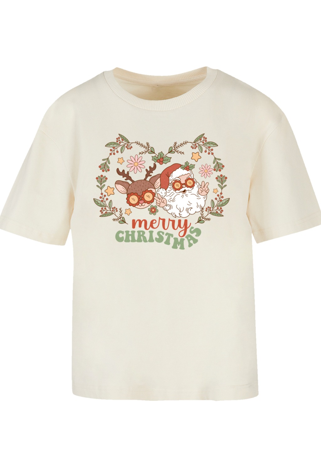 F4NT4STIC T-Shirt "Weihnachten Hippie Santa And Reindeer", Premium Qualität günstig online kaufen