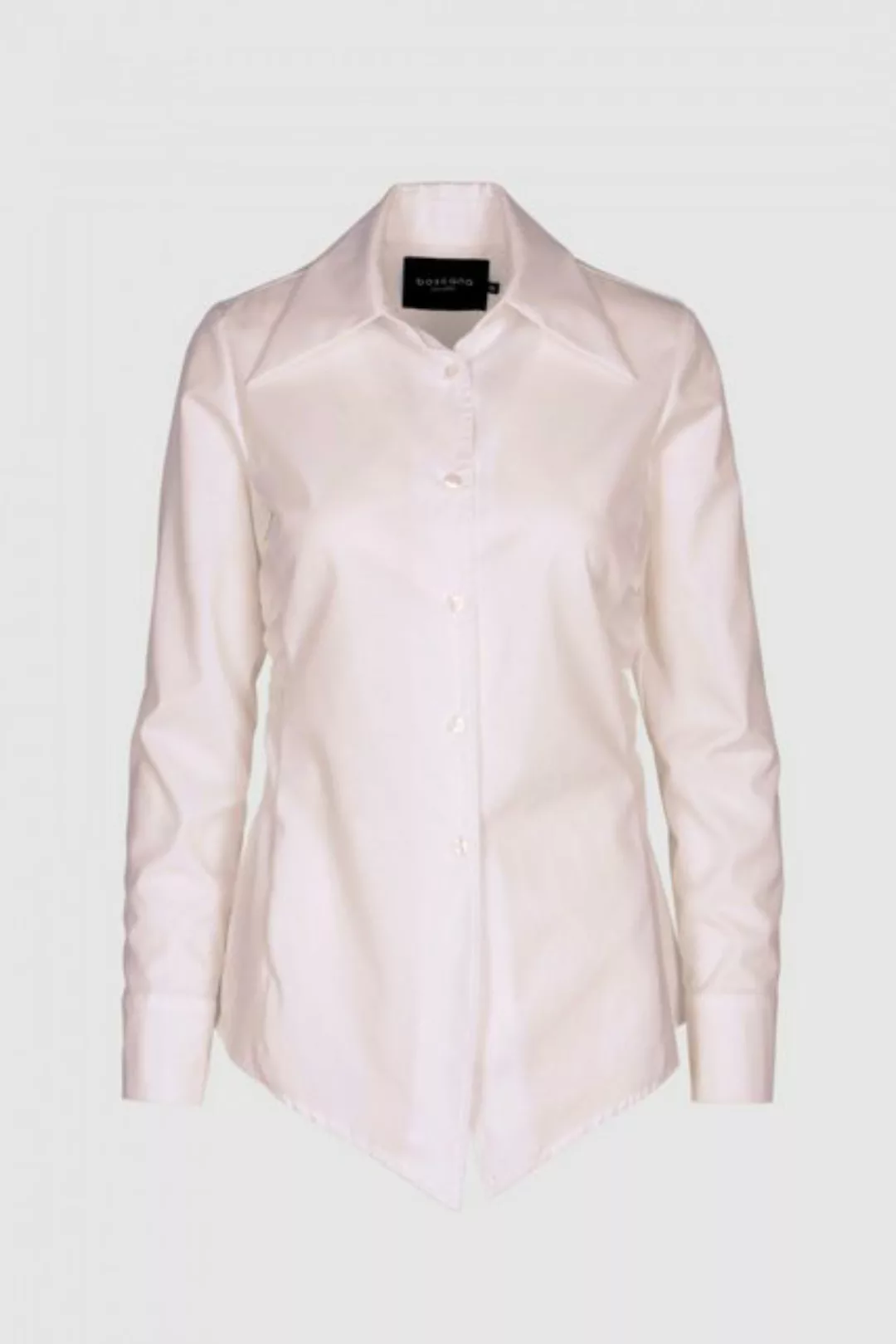 Boscana Hemdbluse Bluse aus Baumwolle in Grau Melange, Rosa, Weiß günstig online kaufen